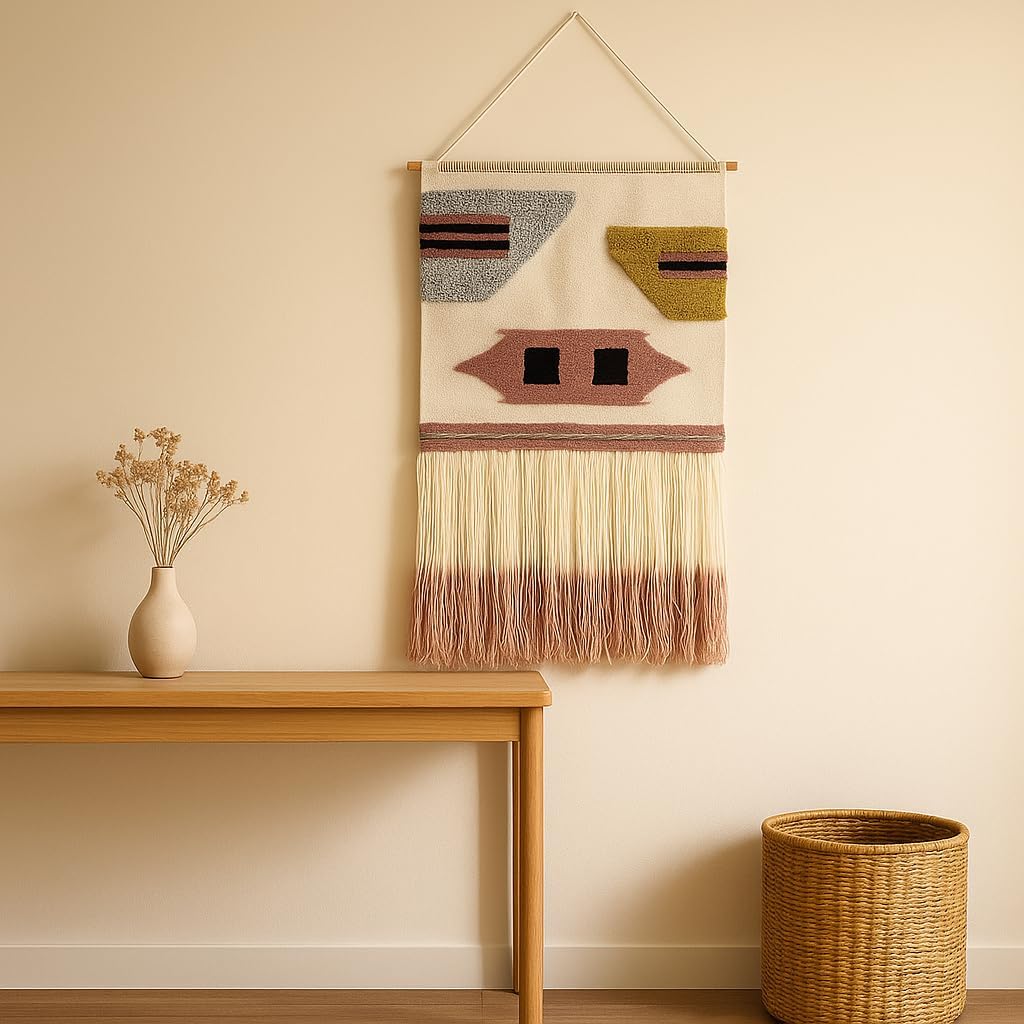 Textured Boho Handwoven Tufted Wool Wall Decor