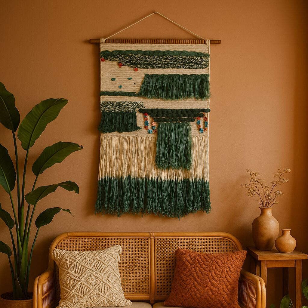 Handwoven Boho Fringed Wall Decor