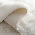 White Soft Faux Sheepskin Washable Shag Area Rug