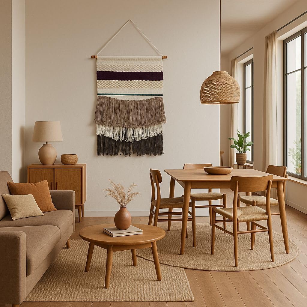 Striped Cotton Boho Tassel Wall Hanging Decor