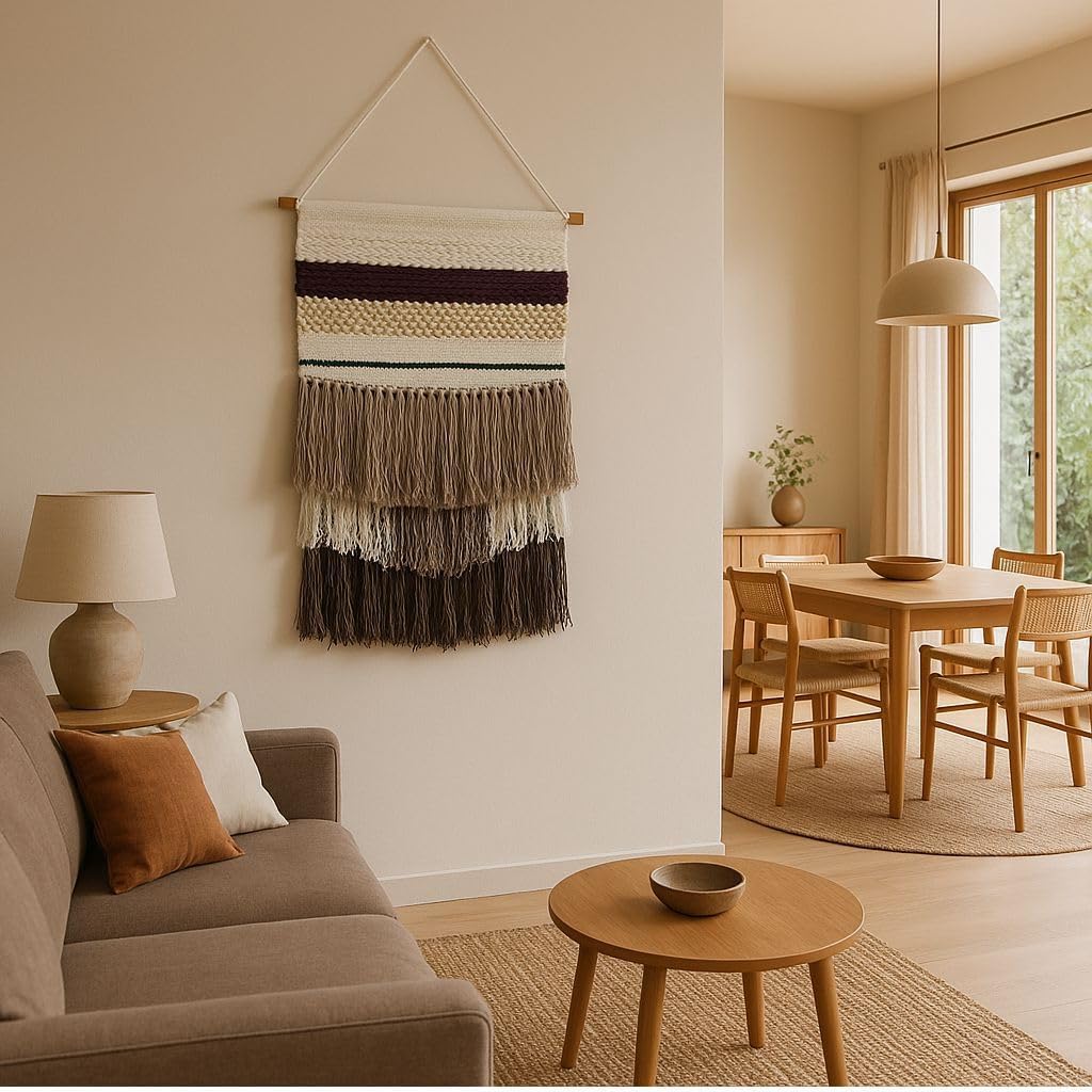 Striped Cotton Boho Tassel Wall Hanging Decor