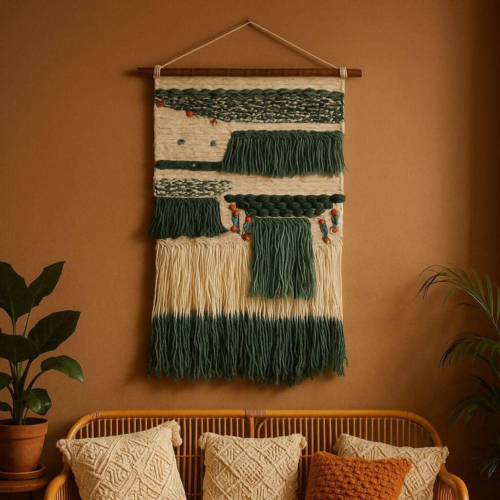 Handwoven Boho Fringed Wall Decor
