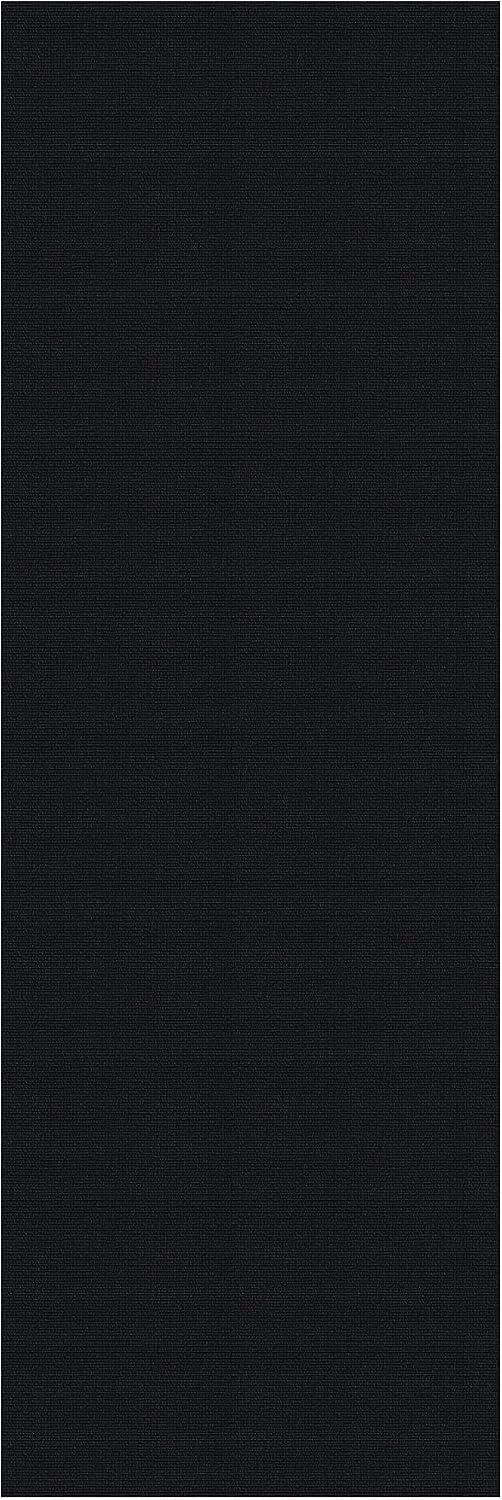 Black Braided Cotton Non Slip Runner Rug
