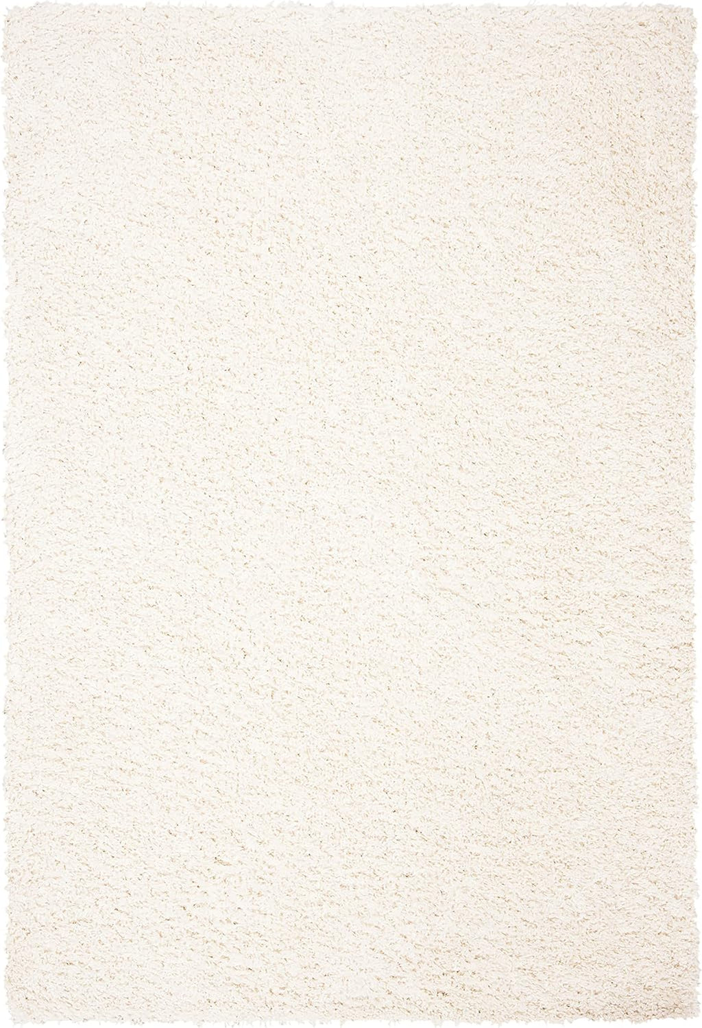 Ivory Thick Solid Non-Shed Easy Care Shag Area Rug