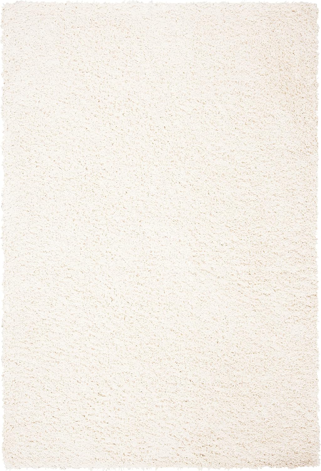 Ivory Thick Solid Non-Shed Easy Care Shag Area Rug