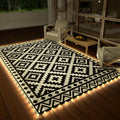 LED Light Reversible Straw Outdoor Rug