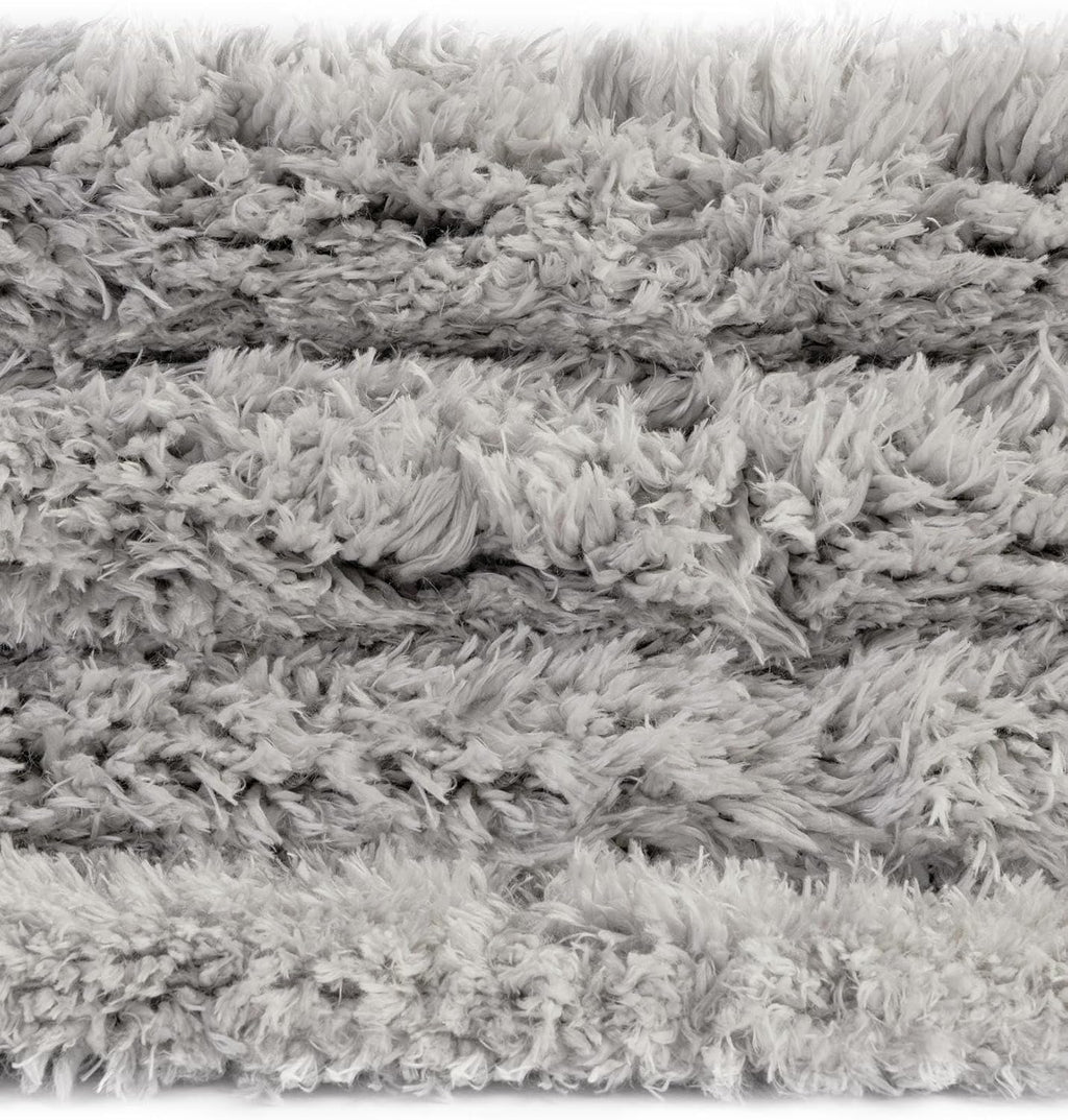 Gray Plush Stain Resistant Easy Clean Shag Rug