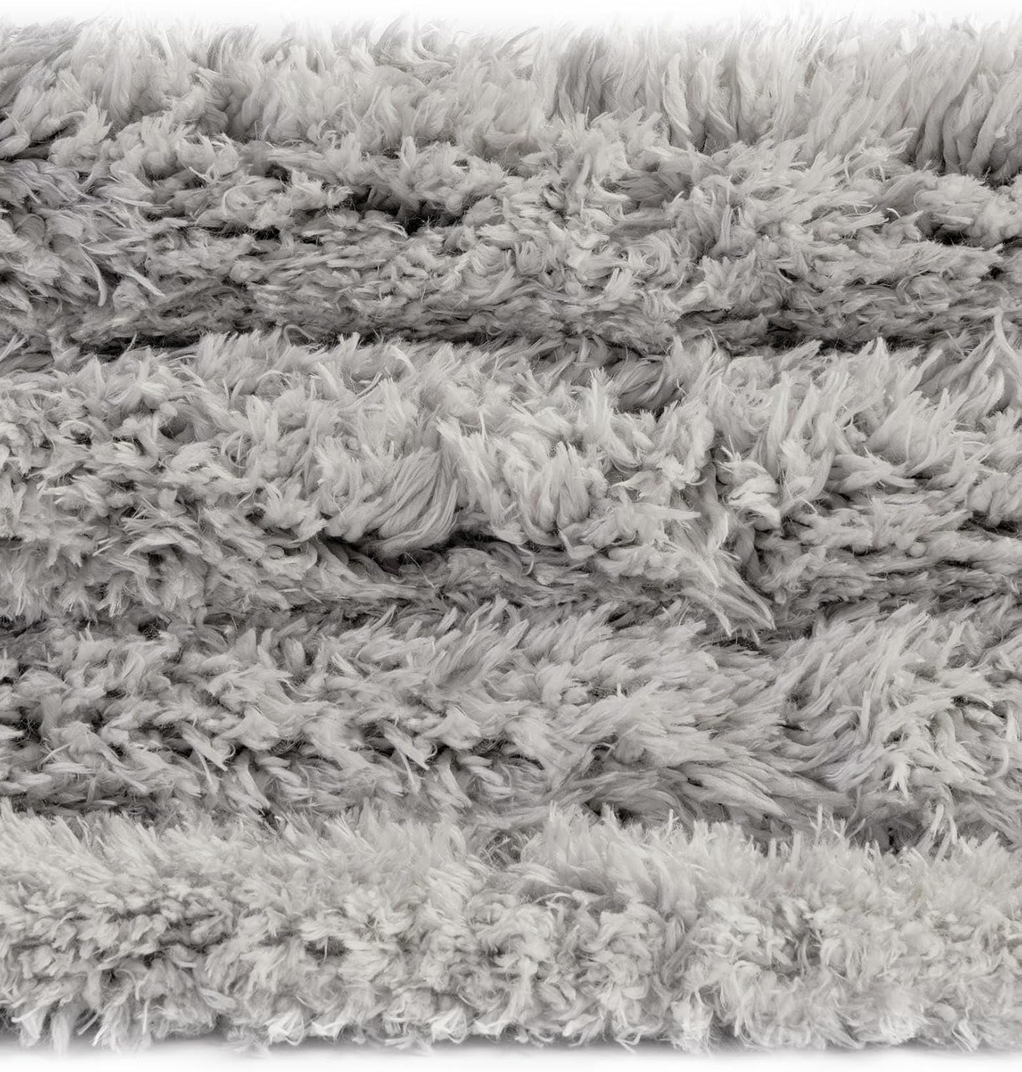 Gray Plush Stain Resistant Easy Clean Shag Rug
