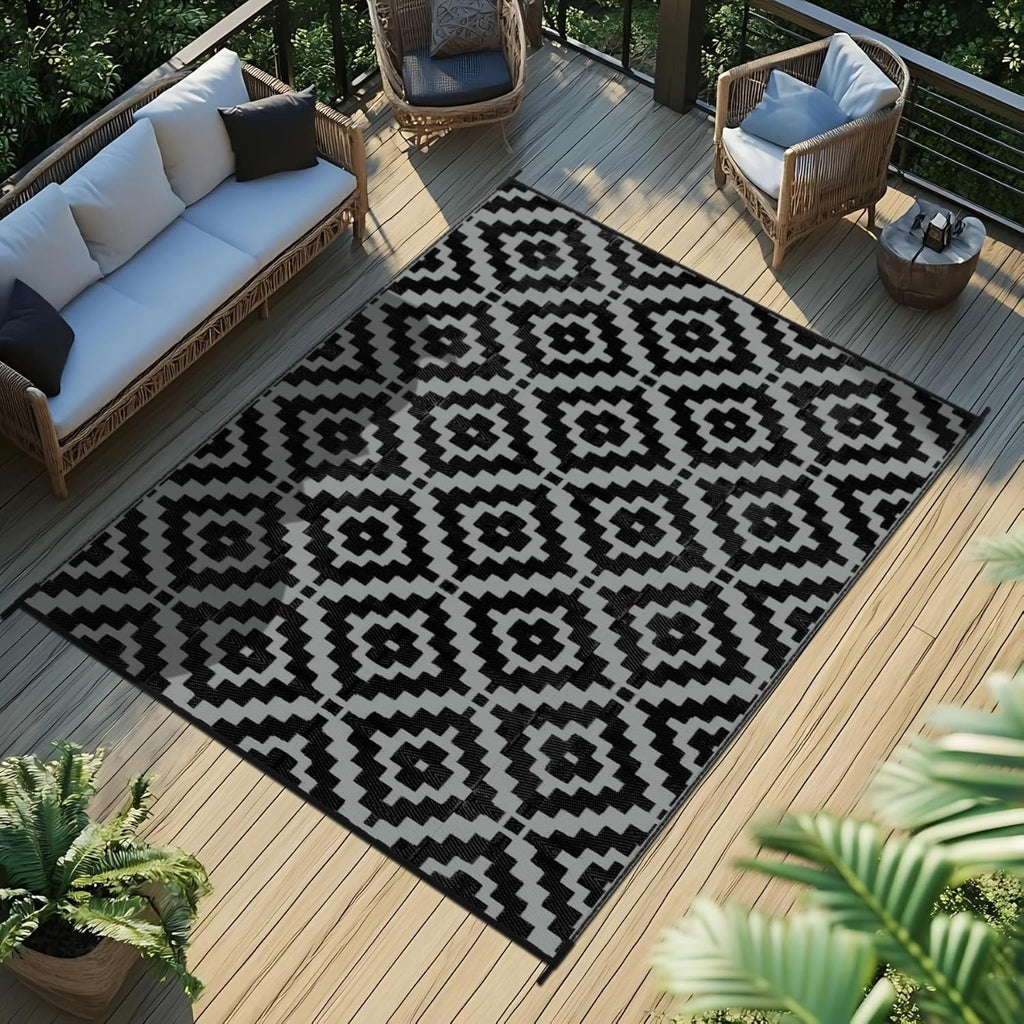 Reversible Straw Waterproof Large Outdoor Rug