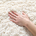 Ivory Thick Solid Non-Shed Easy Care Shag Area Rug