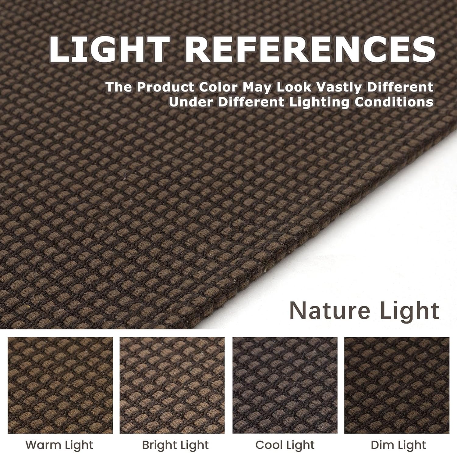 Brown Washable Non Slip Cotton Runner Rug