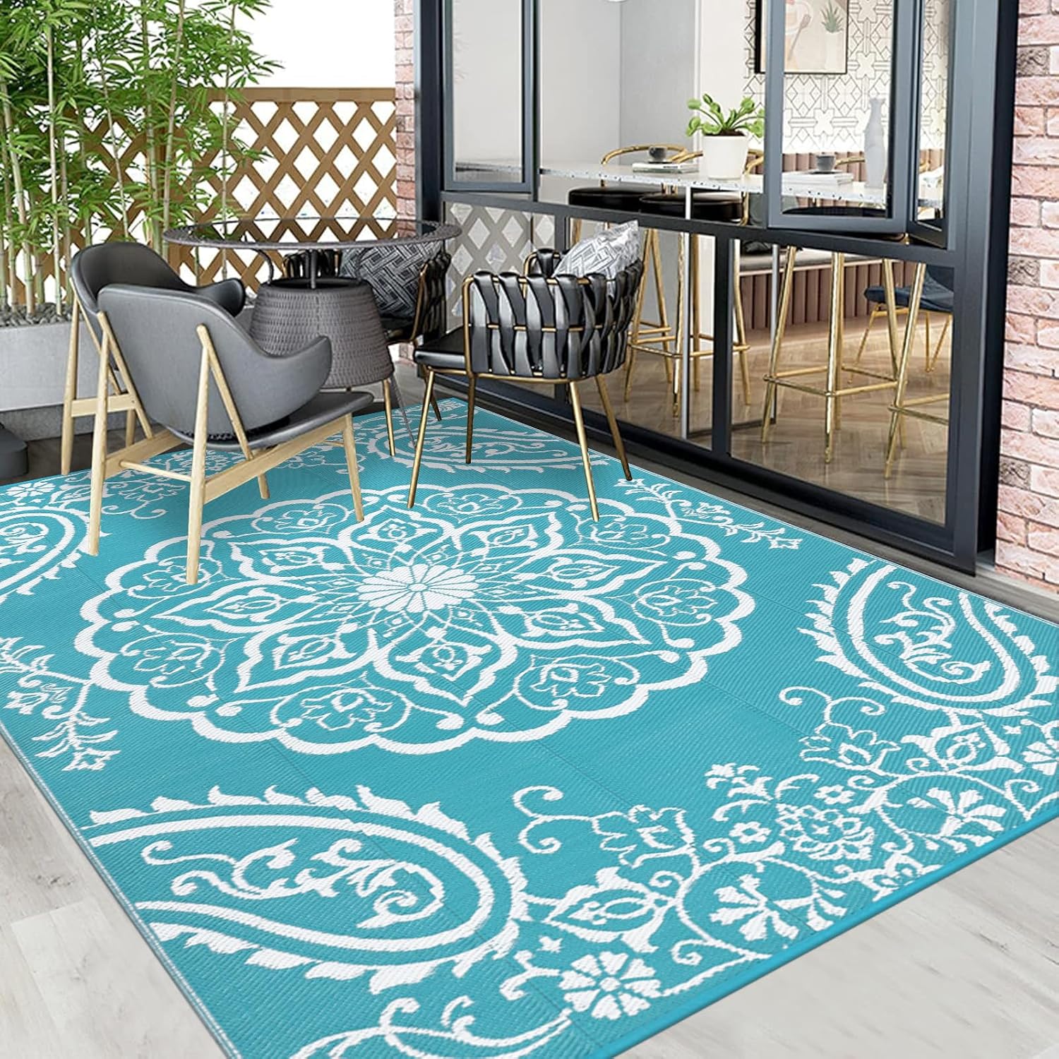 Reversible Waterproof Polypropylene Patio Rug