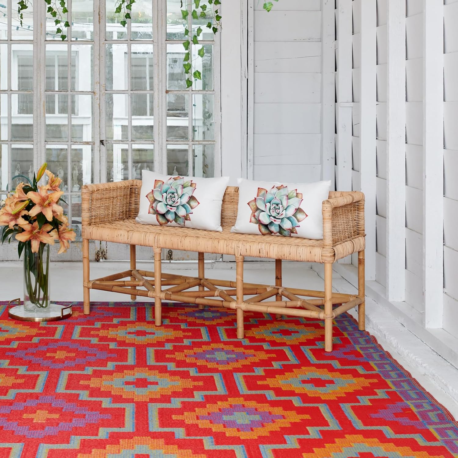 Boho Waterproof Reversible Outdoor Rug