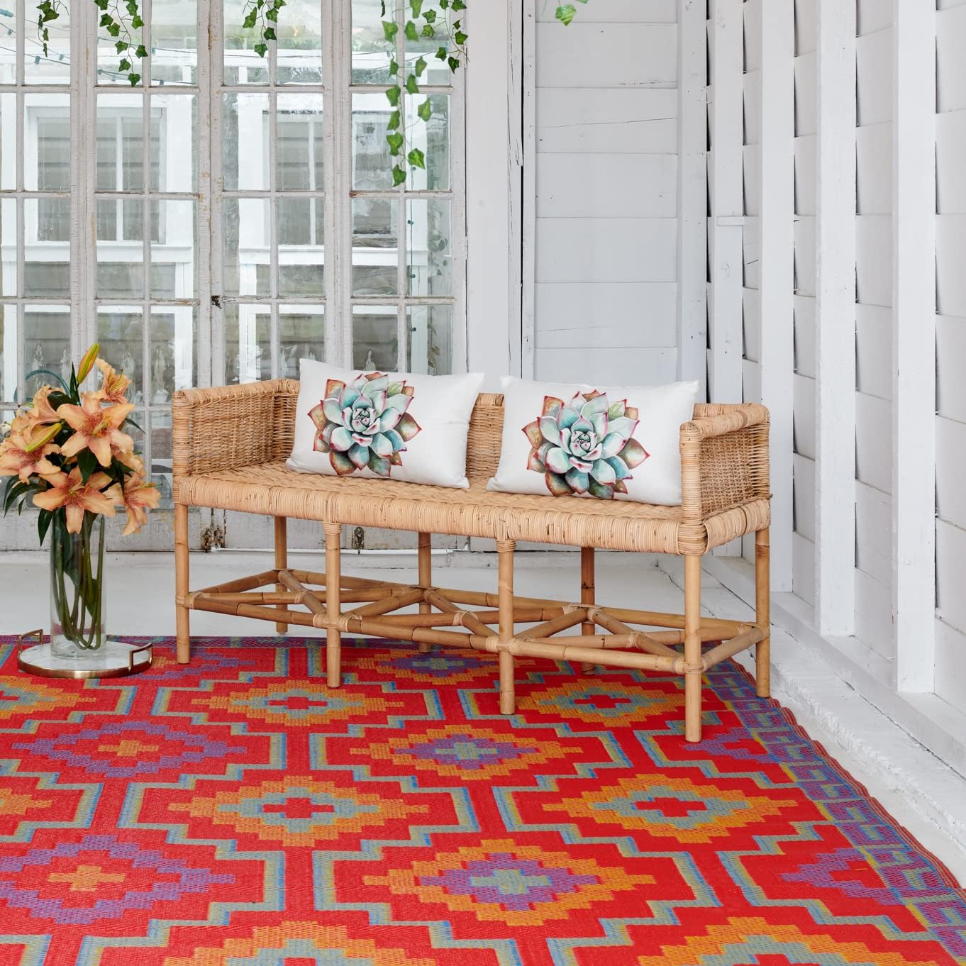 Boho Waterproof Reversible Outdoor Rug