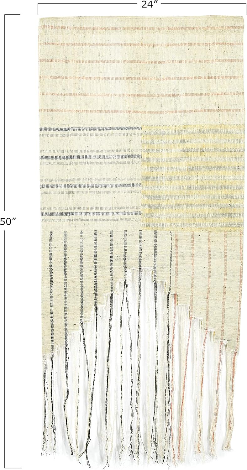 Striped Cotton Fringe Woven Wall Hanging