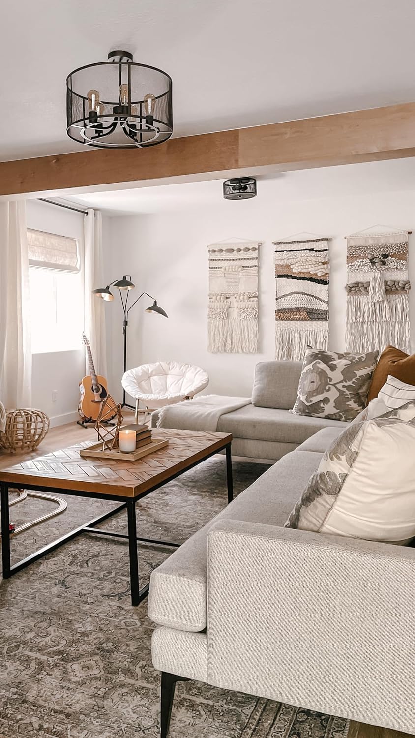Boho Tribal Wool Jute Wall Tapestry