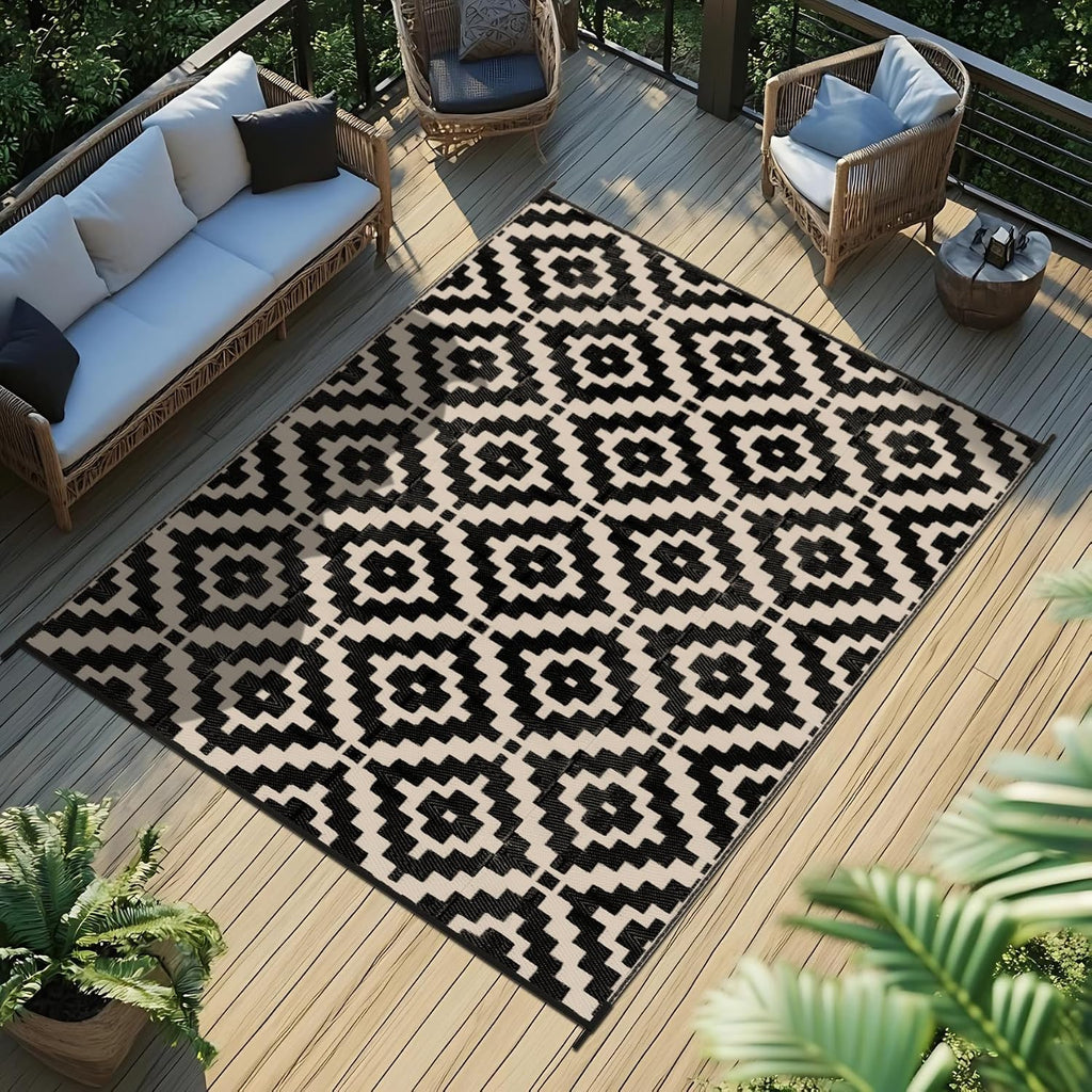 Reversible Straw Waterproof Large Outdoor Rug