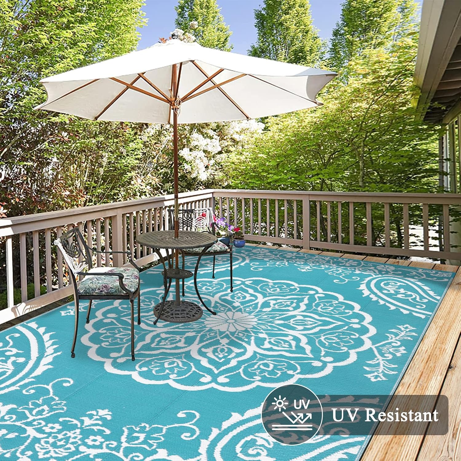 Reversible Waterproof Polypropylene Patio Rug