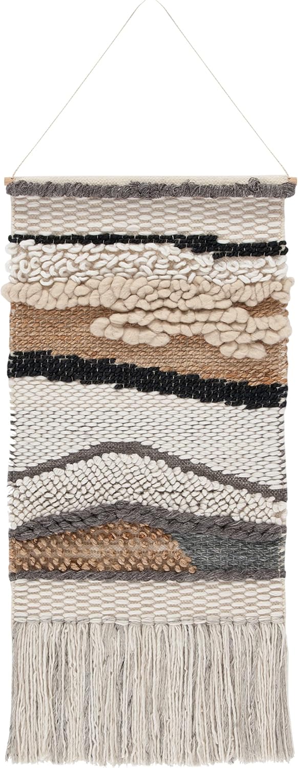 Boho Tribal Wool Jute Wall Tapestry