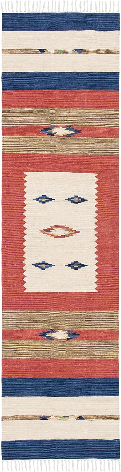 Boho Tribal Cotton Fringe Runner Rug