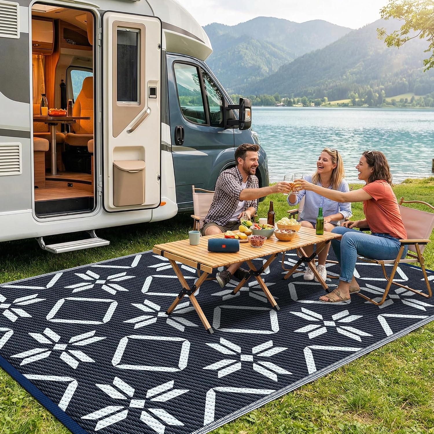 Waterproof Reversible Outdoor Patio Rug