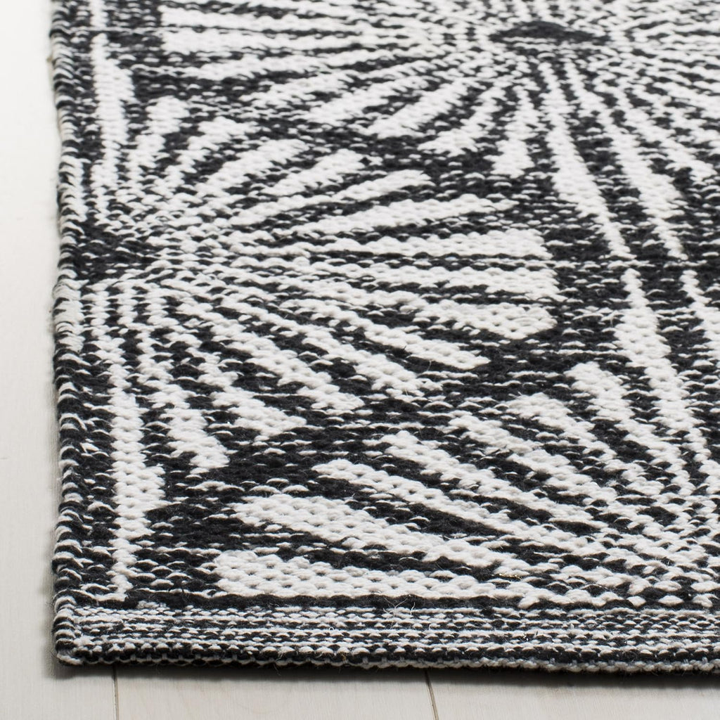 Black Ivory Handwoven Cotton Runner Rug