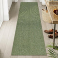 Boho Green Braided Washable Runner Rug