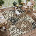 Floral Linen Waterproof Outdoor Floor Rug