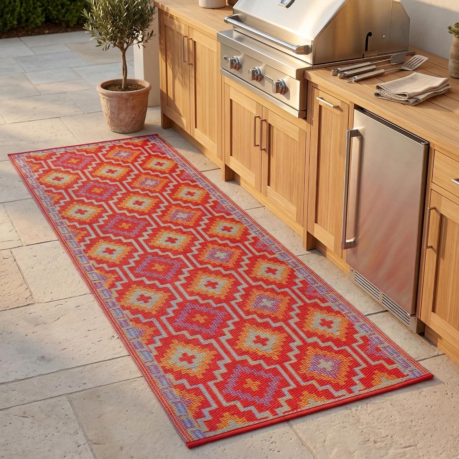 Boho Waterproof Reversible Outdoor Rug