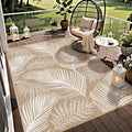 Leaf Brown Straw Reversible Waterproof Rug