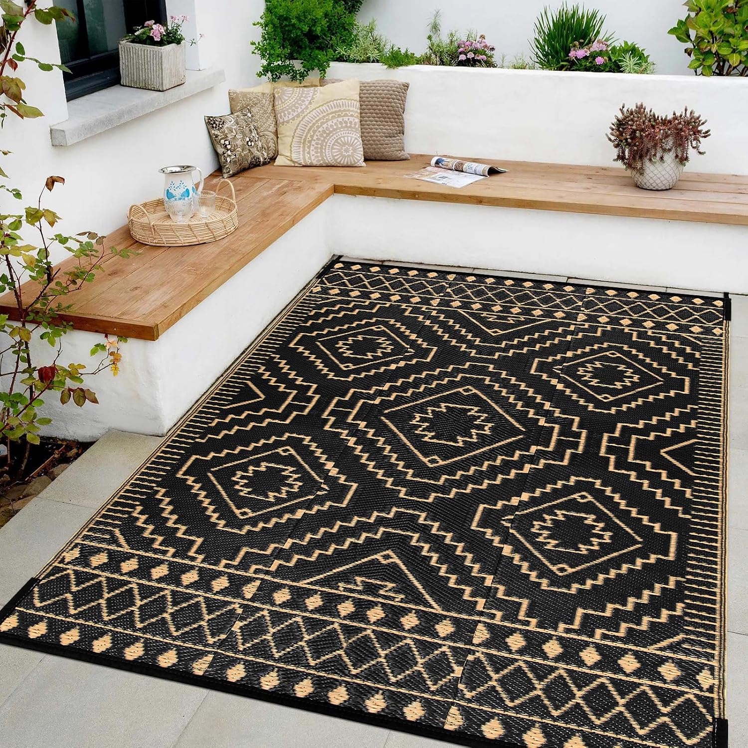 Moroccan Waterproof Reversible Outdoor Rug
