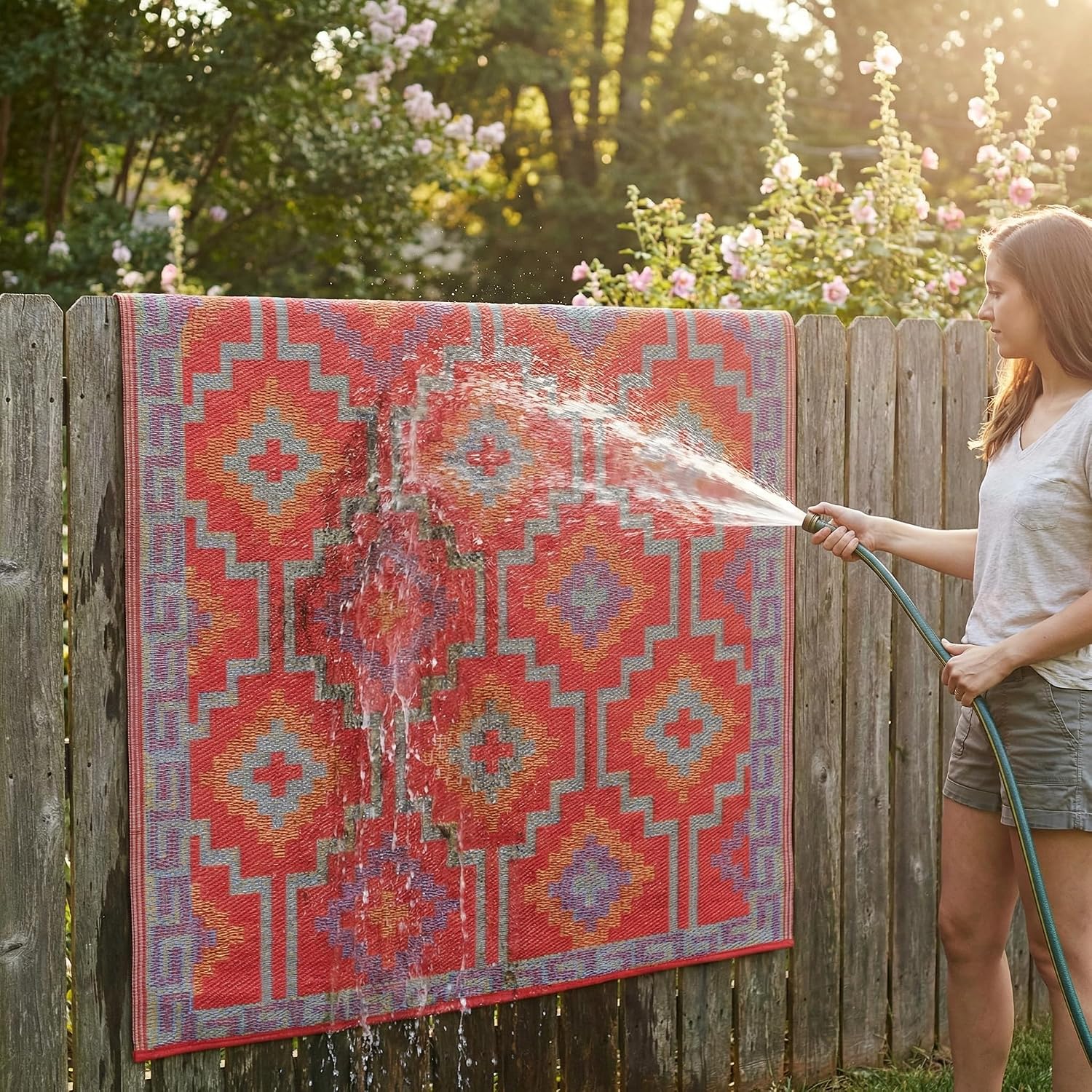Boho Waterproof Reversible Outdoor Rug