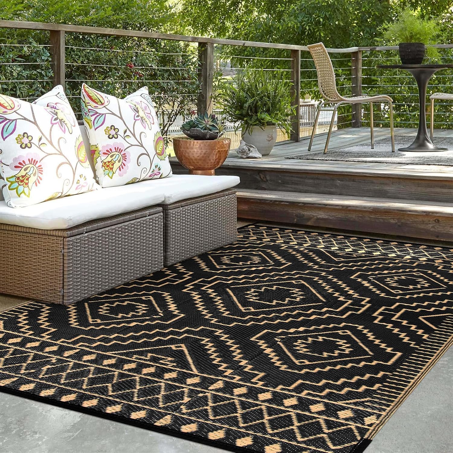 Moroccan Waterproof Reversible Outdoor Rug