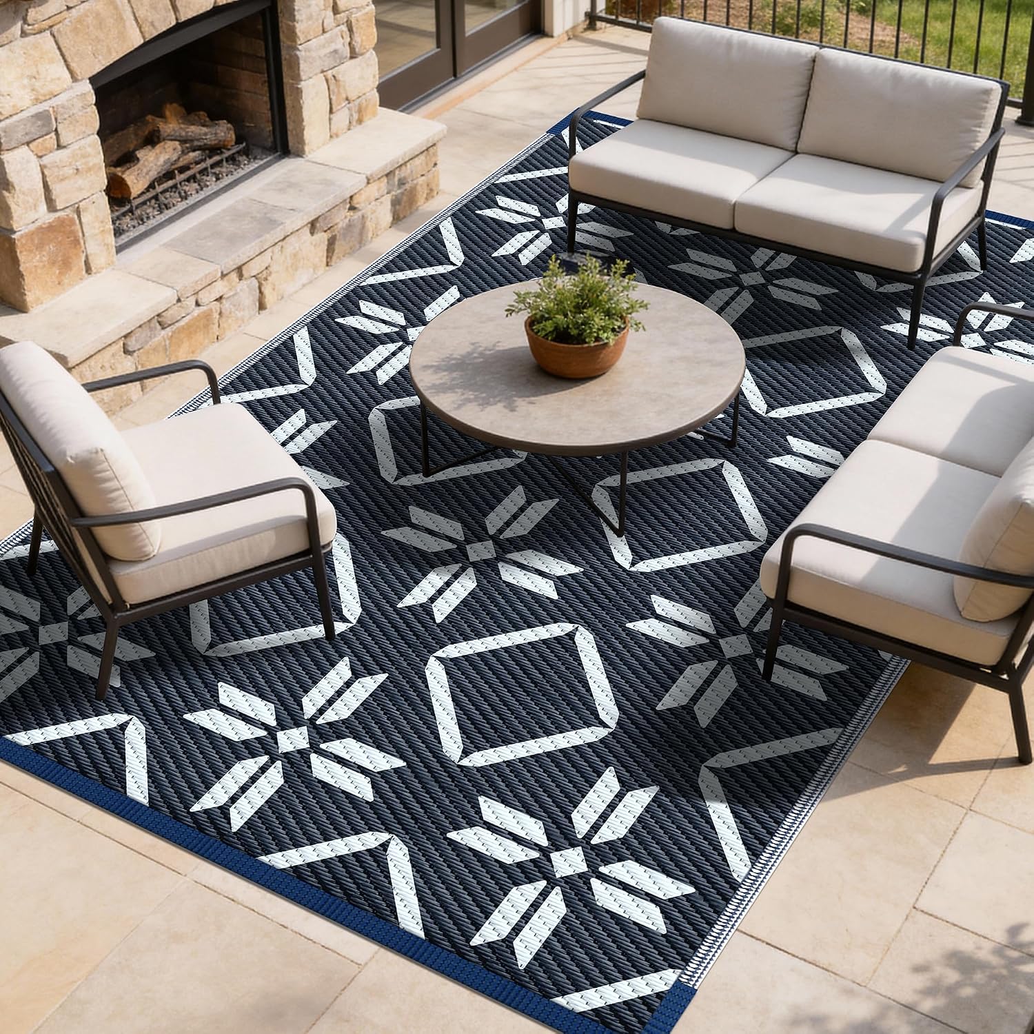 Waterproof Reversible Outdoor Patio Rug
