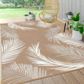 Leaf Brown Straw Waterproof Outdoor Rug
