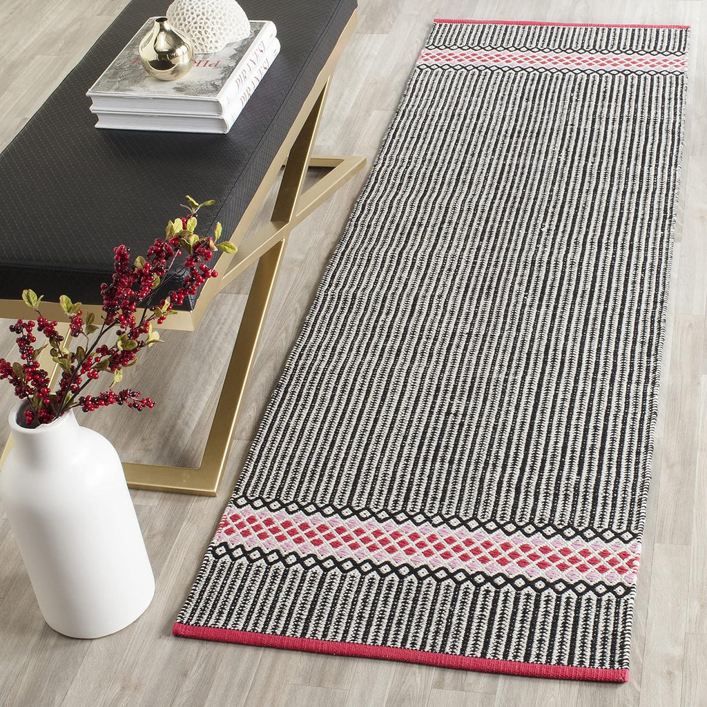 Pink Multi Handmade Cotton Runner Rug